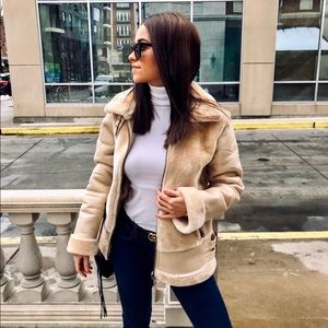 Beige Aviator Jacket